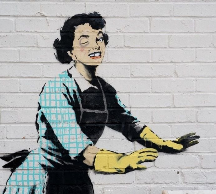 La violencia conyugal es el foco de la nueva obra de Banksy este San Valentín