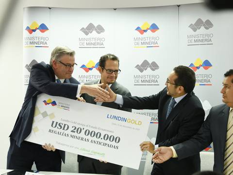 Minera Lundin Gold entrega segunda cuota de regalías anticipadas por $ 20 millones