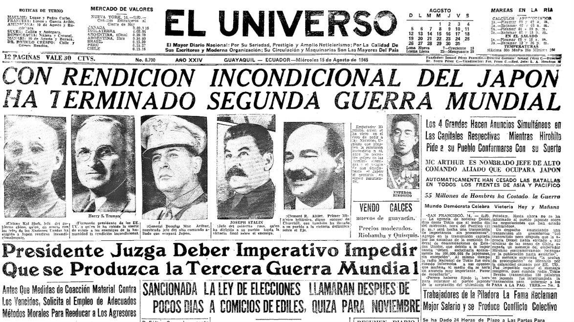 15 de agosto de 1945 | Ecuador | Noticias | El Universo