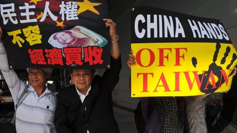 Las protestas contra China en Taiwán son habituales. GETTY IMAGES