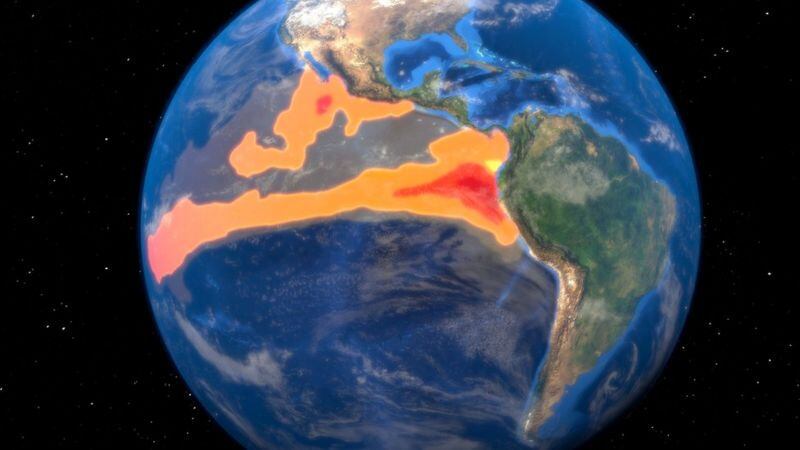 El fenómeno de El Niño causa el aumento de las temperaturas del océano Pacífico.