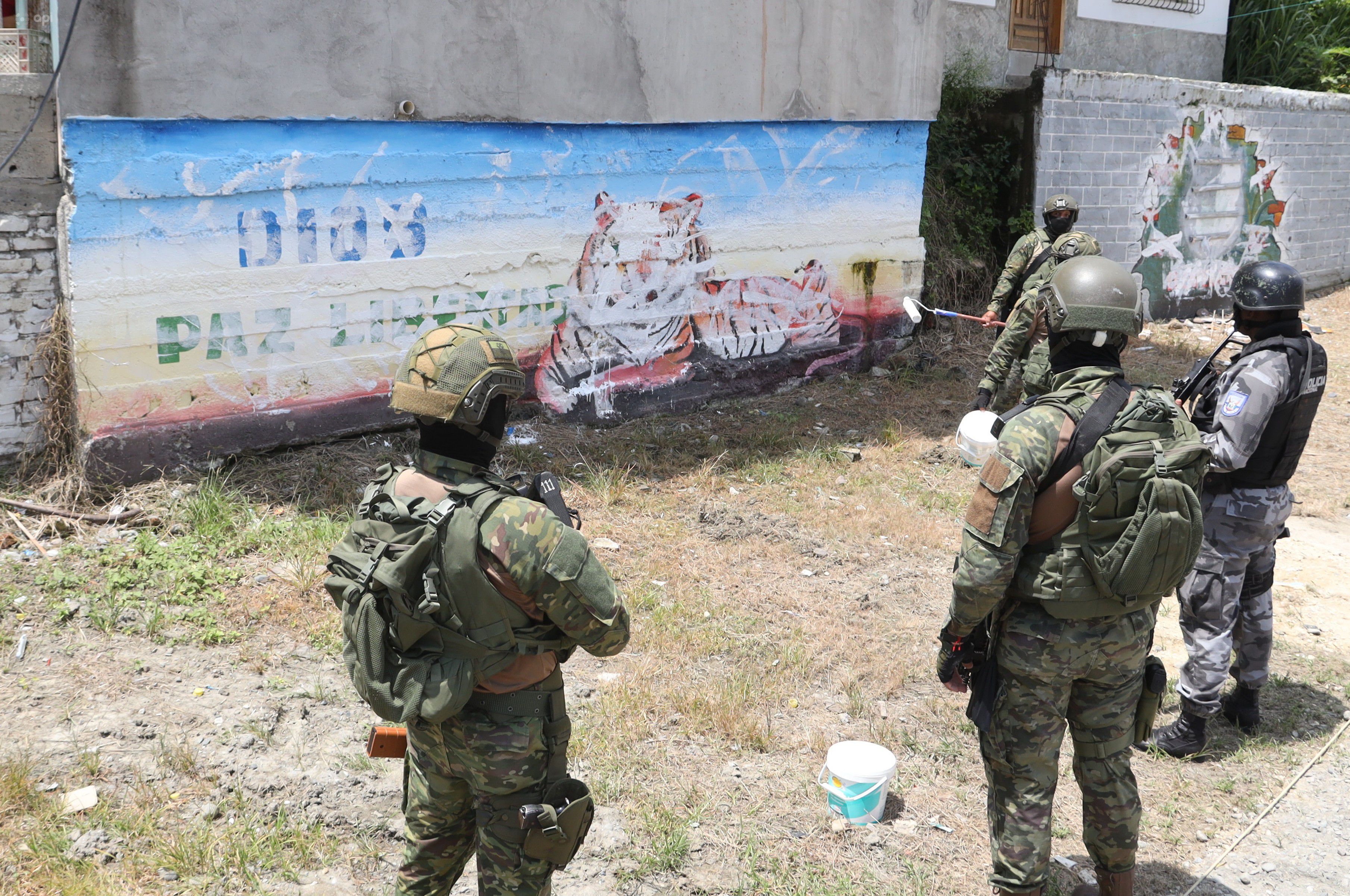 Militares borraron insignias de banda Los Tiguerones en barrios de Esmeraldas