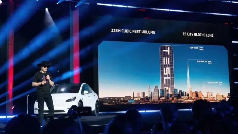 Elon Musk durante la presentación de la fábrica de Tesla en Austin el pasado 7 de abril. Getty Images