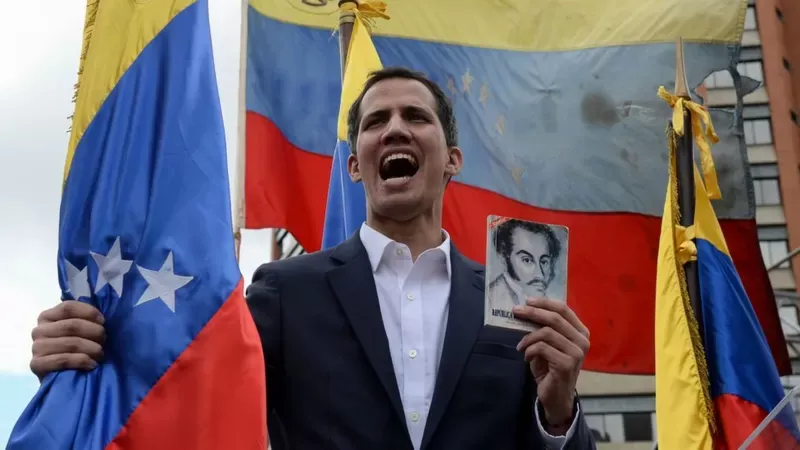 GETTY IMAGES Juan Guaidó asumió la presidencia interina de Venezuela en 2019, pero la transición que buscaba no se ha materializado