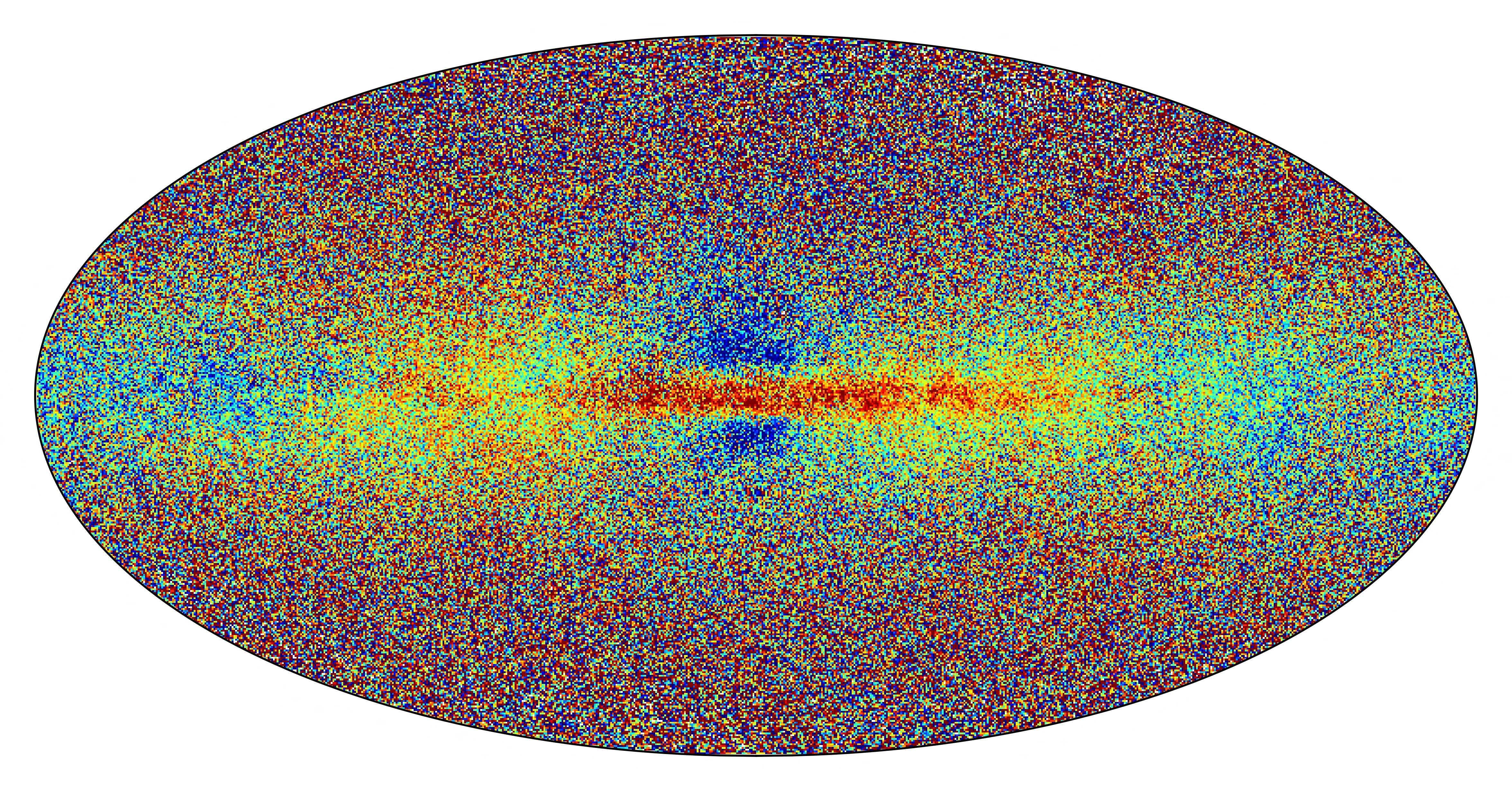Esta imagen del folleto publicada por la Agencia Espacial Europea (ESA) el 13 de junio de 2022 muestra un mapa de la Vía Láctea elaborado con nuevos datos recopilados por la sonda espacial Gaia de la ESA, que muestra una muestra de las estrellas de la galaxia en la publicación de datos de Gaia. 3.