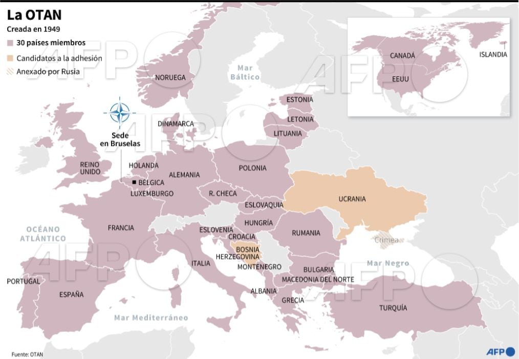 Países integrantes de la Organización del Tratado del Atlántico Norte (OTAN).