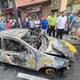 Conductor y pasajero con graves quemaduras por incendio de taxi en el centro de Guayaquil