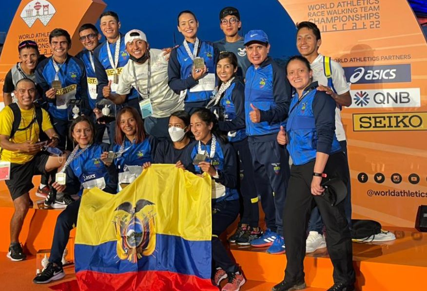 Ecuador, oro en prueba por equipos varones de los 20 kilómetros marcha del Mundial de Omán