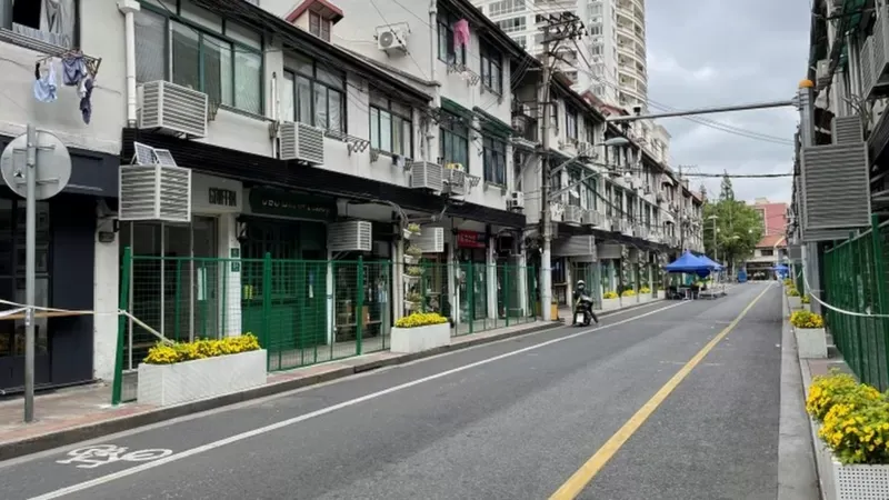 Las vallas verdes han aparecido en las calles de Shangái. Reuters