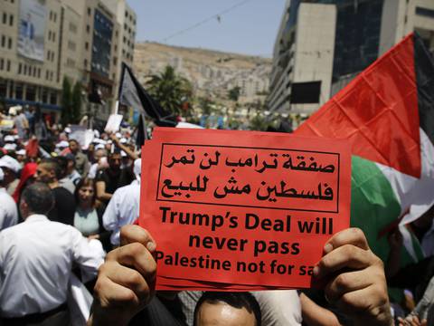 Protestas en Palestina en rechazo a plan de paz estadounidense