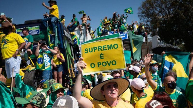 Bolsonaro y sus seguidores han sido críticos del trabajo del Tribunal Supremo brasileño. Getty images