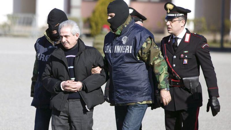 Pasquale Condello, un histórico jefe de la 'Ndrangheta, fue arrestado en Calabria en 2008. AFP
