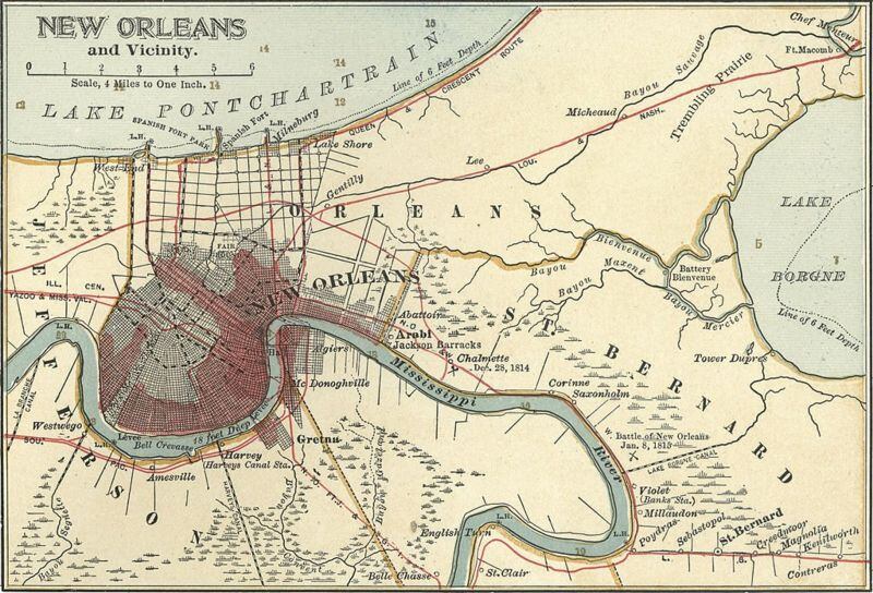 Los "manilamen" ya vivían en el territorio de St. Bernard (a la derecha de Nueva Orleans) antes de que el territorio de Luisiana fuera parte de EE.UU., creen algunos historiadores.
GETTY IMAGES