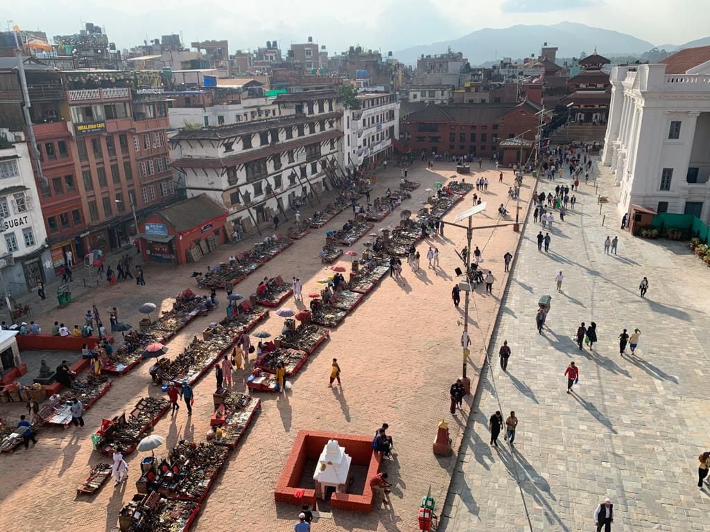 Plaza de los hippies en Katmandú.
