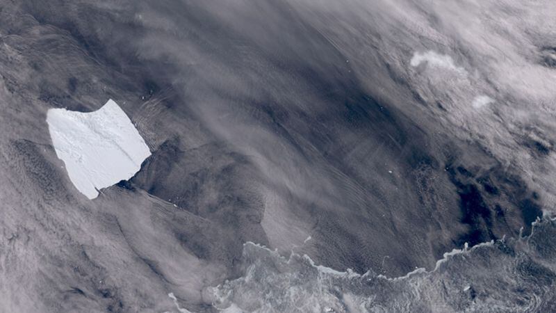 El iceberg A23a visto desde el espacio.