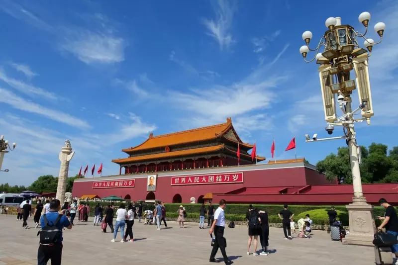 La plaza de Tiannanmen, en Pekín, un día soleado de 2021. Getty Images