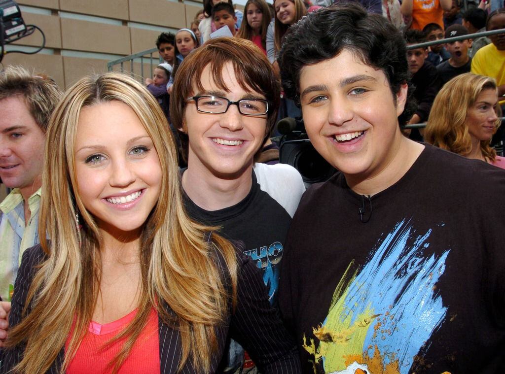 Amanda Bynes, Drake Bell y Josh Peck, estrellas de Nickelodeon. (Kevin Mazur/WireImage