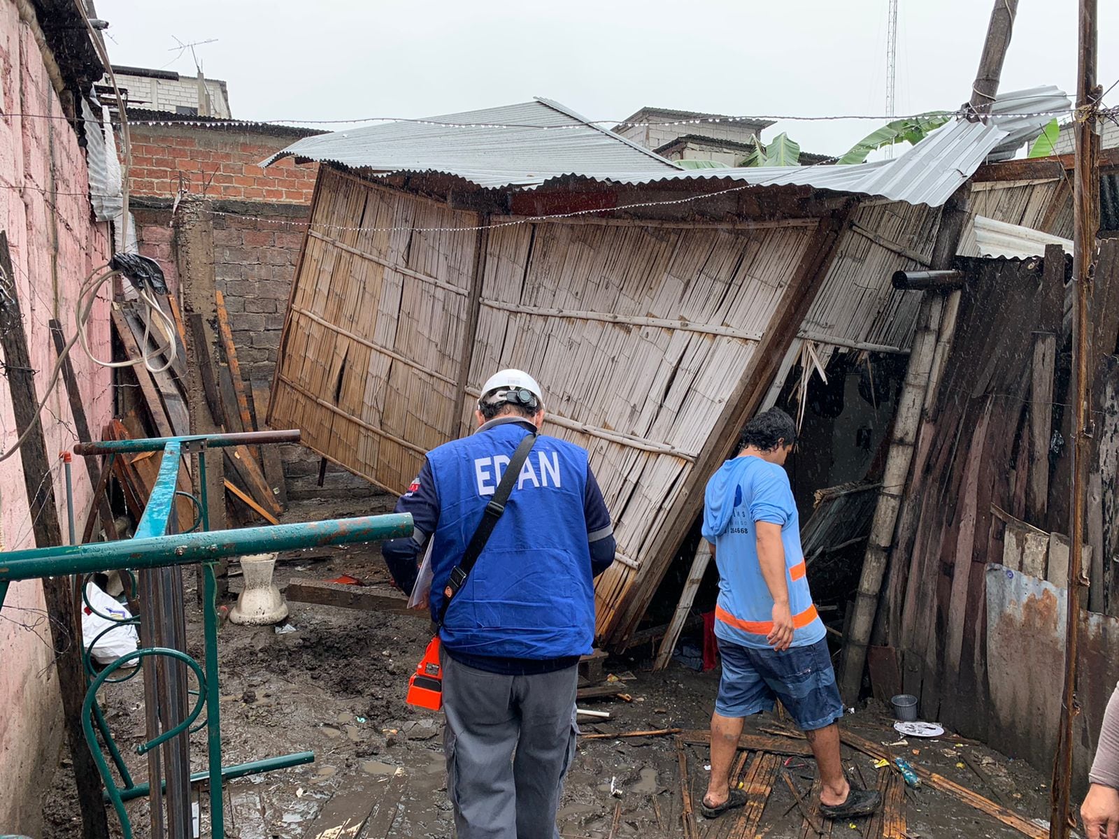 Dos viviendas colapsaron y diez árboles cayeron durante fuerte lluvia en Guayaquil