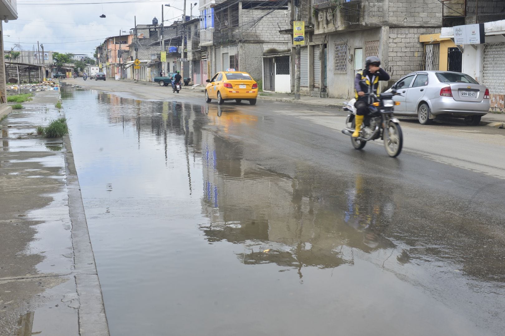 En El Recreo, en Durán, el agua no llegó a niveles de la inundación de hace dos semanas