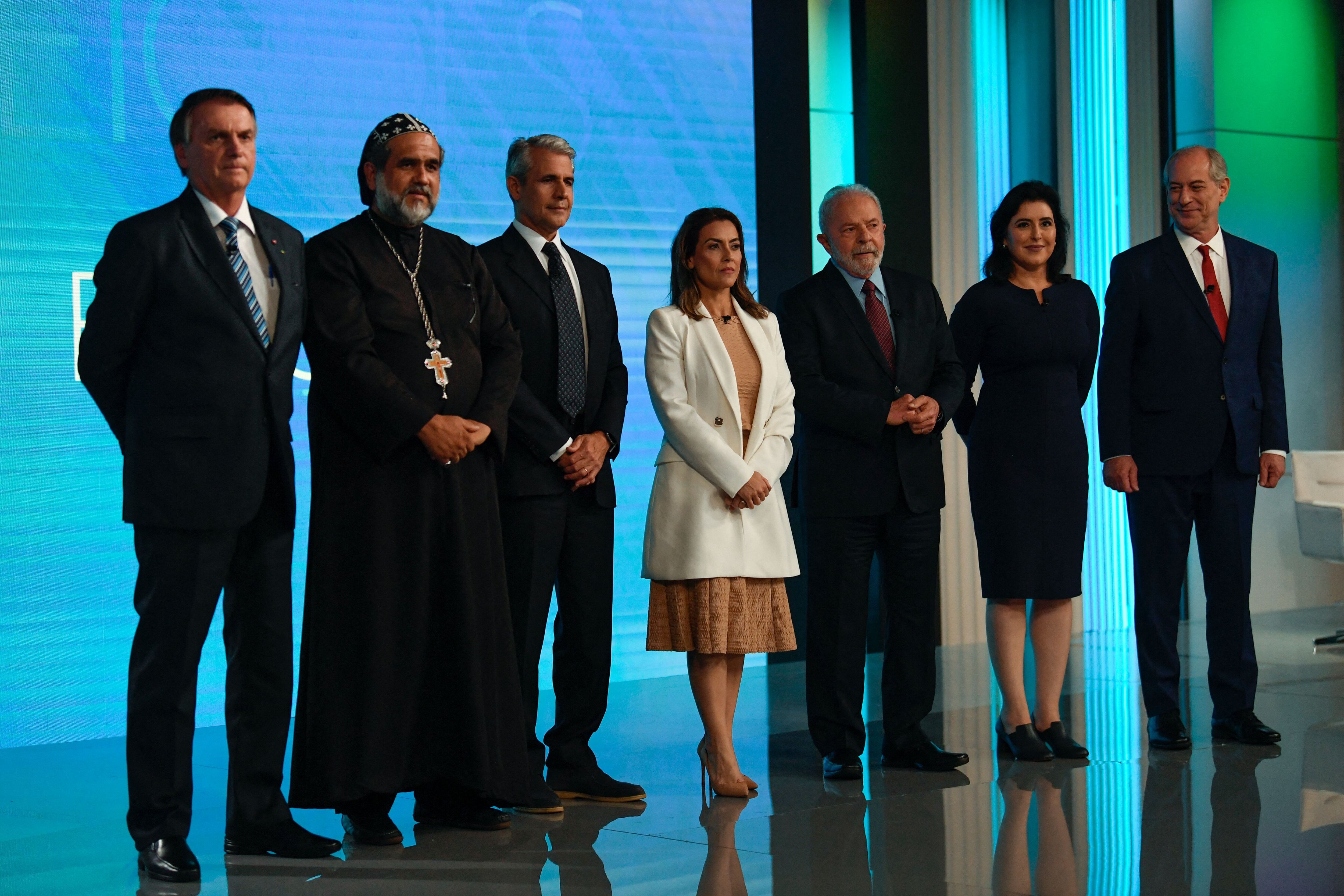 Siete candidatos presidenciales participaron del debate televisivo en Brasil.
