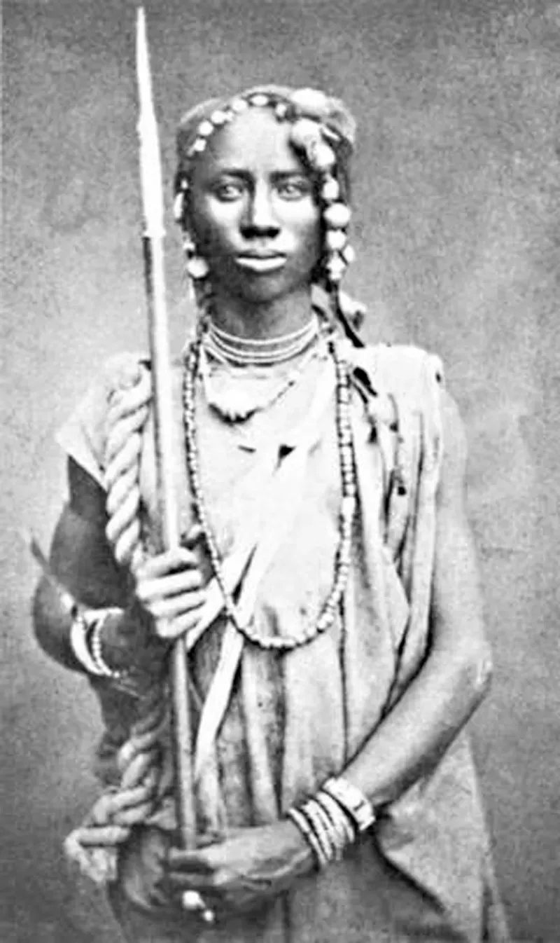GETTY IMAGES Leyenda original: Una miembro de las Amazonas Mino o 'Dahomey', 1890.