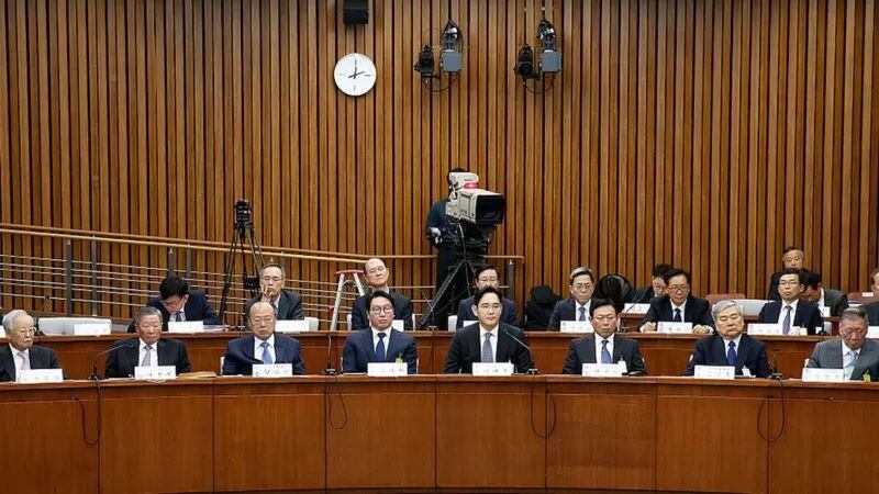 Las audiencias parlamentarias en 2016 por el escándalo de corrupción de la presidenta Park. GETTY IMAGES