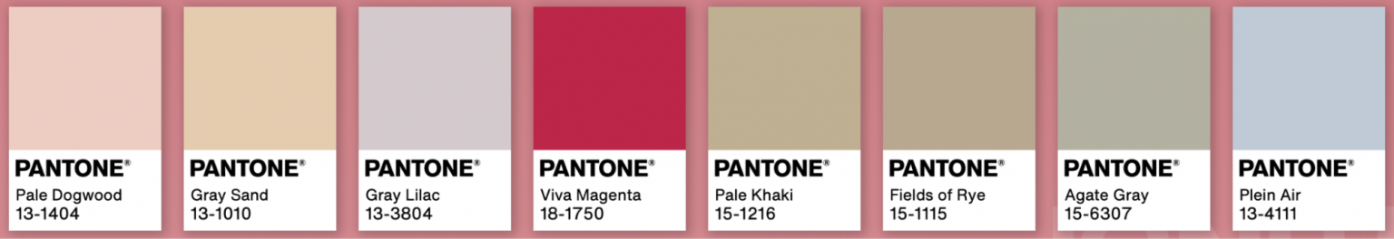 Estos son los colores que se pueden complementar con el Viva Magenta.