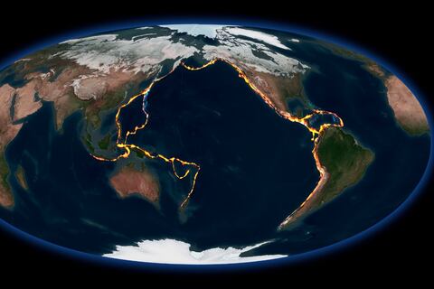 Qué países se encuentran en el Cinturón de Fuego, donde ocurre el 90% de los terremotos