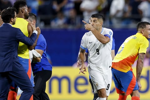 Intento de mordisco de Luis Suárez a Miguel Ángel Borja originó la trifulca en el duelo entre Uruguay y Colombia por Copa América