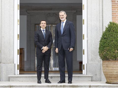 Daniel Noboa se reúne con el rey Felipe VI de España en Madrid