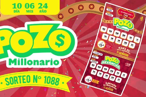 Pozo Millonario - sorteo 1088: Estos son los números ganadores del lunes, 10 de junio de 2024