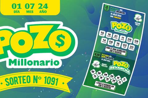 Pozo Millonario - sorteo 1091: Estos son los números ganadores del lunes, 1 de julio de 2024