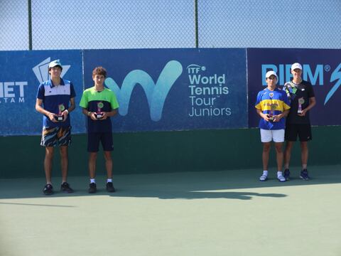 Tricolor Adrián Maldonado, campeón en dobles del ITF J100 Salinas