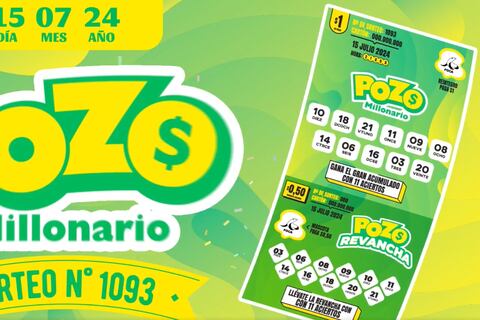 Pozo Millonario - sorteo 1093: Estos son los números ganadores del lunes, 15 de julio de 2024