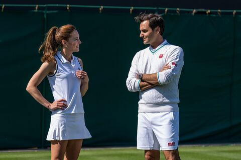 Roger Federer y la princesa Catalina se enfrentaron en las canchas de Wimbledon