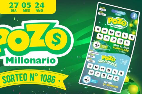 Pozo Millonario - sorteo 1086: Estos son los números ganadores del lunes, 27 de mayo de 2024