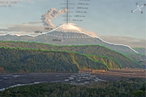 Los ‘bramidos’ provenientes del volcán Sangay podrían continuar durante la noche, indica el IG