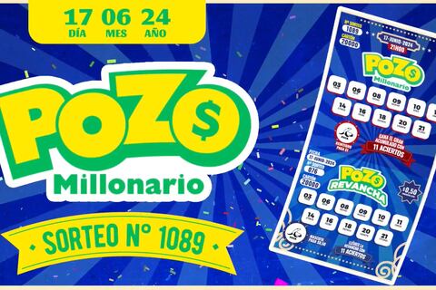 Pozo Millonario - sorteo 1089: Estos son los números ganadores del lunes, 17 de junio de 2024