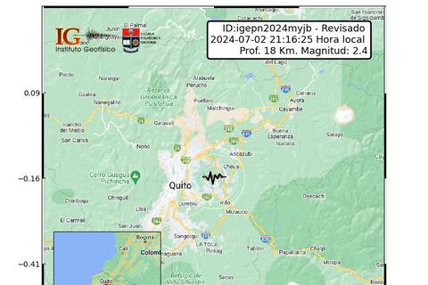 Sismo se registró en Quito la noche de este martes, 2 de julio