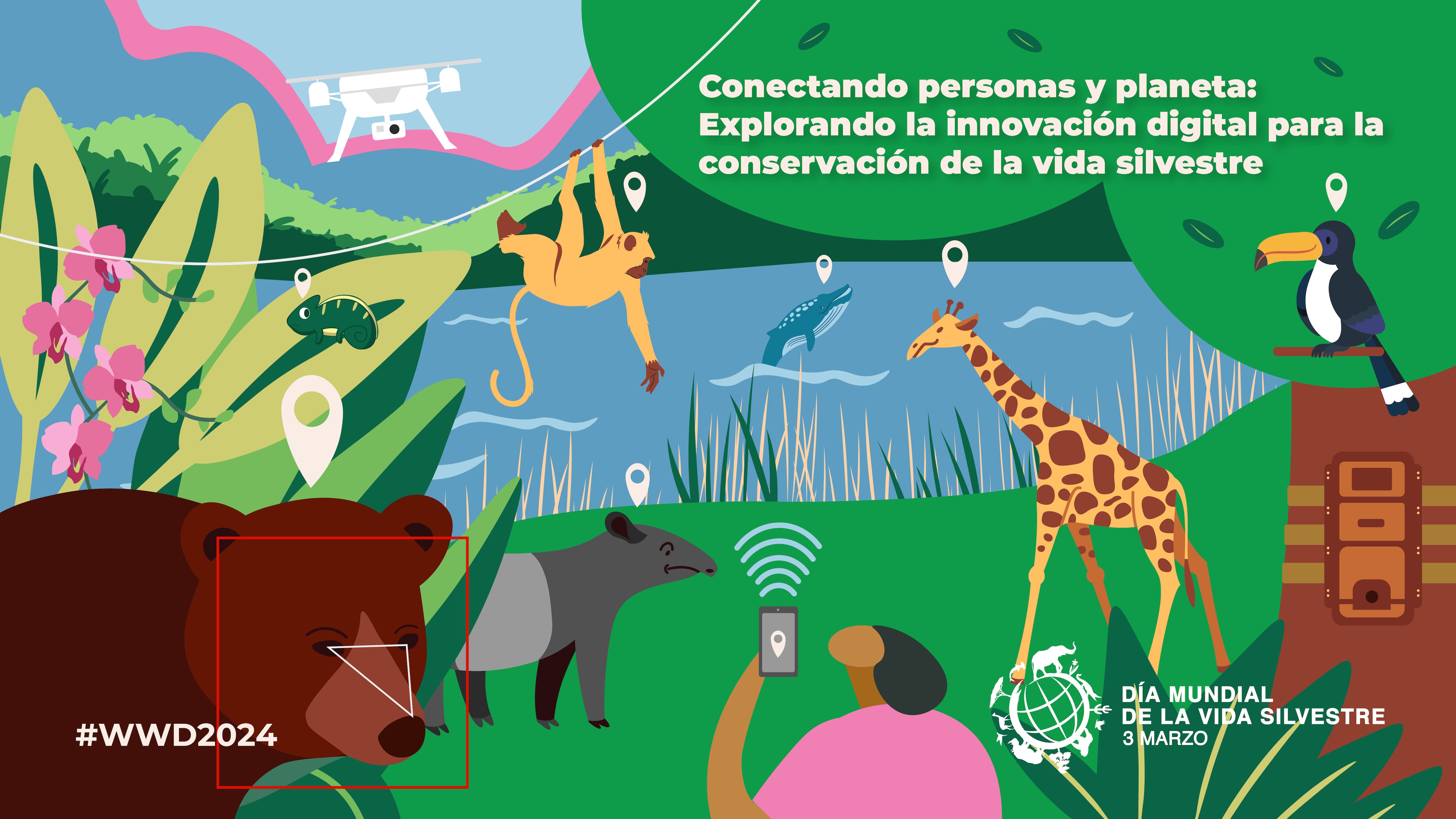 Cartel oficial del Día Mundial de la Vida Silvestre, ganador del concurso de la ONU.