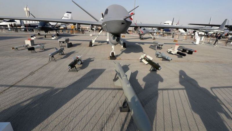 GETTY IMAGES El armamento que fabrica China, como estos drones, son cada vez más sofisticados.