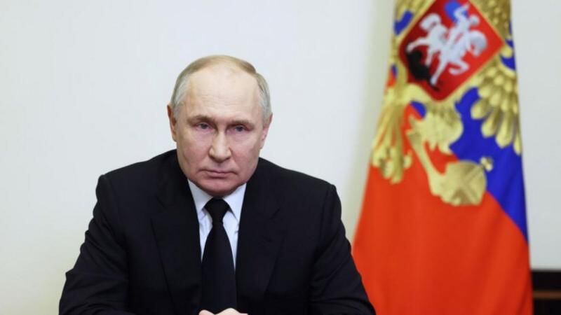 El presidente Vladimir Putin se dirigió a los rusos tras el ataque terrorista en el auditorio Crocus. EPA